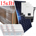 Гибридная сетевая солнечная электростанция 15кВт