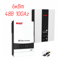 Система бесперебойного питания 6кВт MPPT + АКБ 48В 100Аг LiFePo4