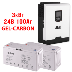 Комплект ДБЖ 2E 3кВт (Solar MPPT) + 200Аг GEL-CARBON