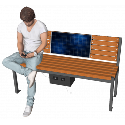 Солнечная Smart лавочка со спинкой ASolarBench 40v3