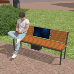 Сонячна Smart лавка зі спинкою ASolarBench 40v3