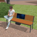 Солнечная Smart лавочка со спинкой ASolarBench 40v3
