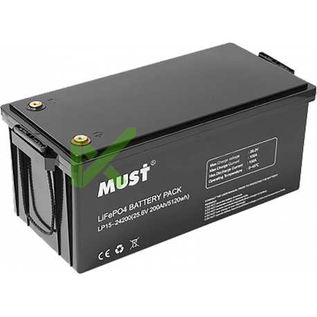 Аккумуляторная батарея Must LP1500-24200, 24В 200Аг, LiFePO4
