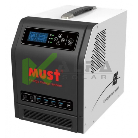 Система хранения электроэнергии ИБП MUST НВР15-1224 50Ah MPPT 1 кВт 1,28 кВт*г LiFePО4