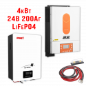 Комплект ИБП 2E 4кВт WiFi + Must 24В 200Аг LiFePO4