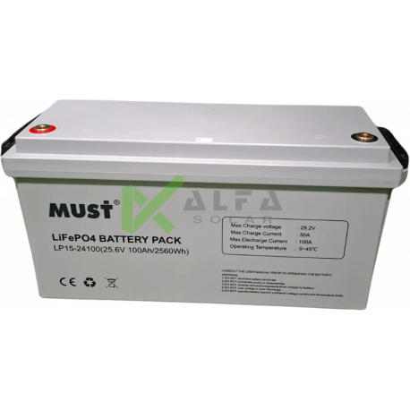 Акумуляторна батарея Must LP1500-24100, 24В 100Аг, LiFePO4