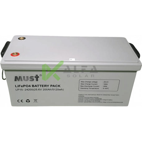 Аккумуляторная батарея Must LP1500-24200, 24В 200Аг, LiFePO4