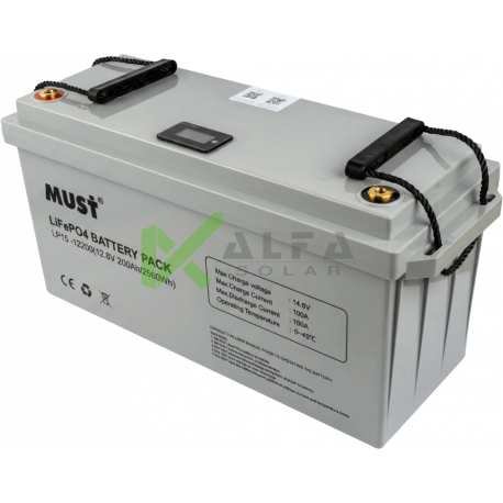 Акумулятор MUST LP15-12200 LiFePO4, 12В 200A/г (літій-залізо-фосфатний)