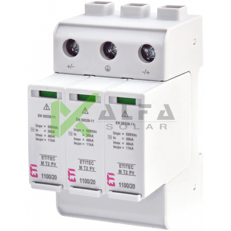 Обмежувач перенапруги для PV (DC) ETITEC M T2 PV 1100/20 Y